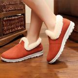 Fabric Flat Heel Boots Fur Lined Slip-on Winter Comfort Shoes