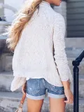 Women Fringed Casual Solid Long Sleeve Cardigan