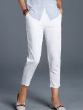 Plus Size Women Plain Casual Pants