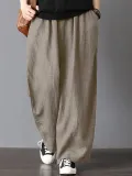 Casual Solid Loose Pants