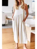 Solid Sleeveless Pants