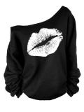 Red Printed Polyester Long Sleeve T-Shirt