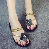 Flower PU Daily Flat Heel Slippers