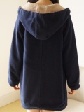 Solid Cotton Vintage Hoodie Long Sleeve Coat