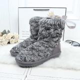 Women Braided Platform Knitted Fabric Winter Back Lace-up Daily Boots