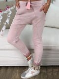 Casual Solid Pockets Pants
