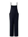 Pockets Linen Casual Loose Solid Plus Size Jumpsuits