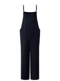 Pockets Linen Casual Loose Solid Plus Size Jumpsuits