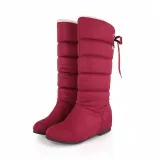 Winter Lace-up Back Increase Heel Snow Boots Corduroy Booties