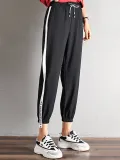 Plus Size Women Cotton Solid Casual Pants