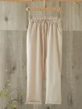 Plus Size Women Solid Loose Casual Pants