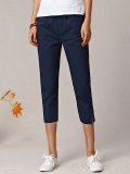Plus Size Women Plain Casual Pants
