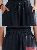 Plus Size Women Vintage Plain Casual Pants