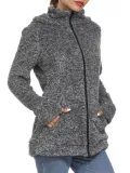 Women's Casual Hoodie Pockets Zipper Winter Coat