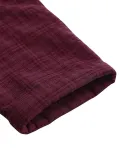 Wine Red Hoodie Zipper Solid Casual Coats