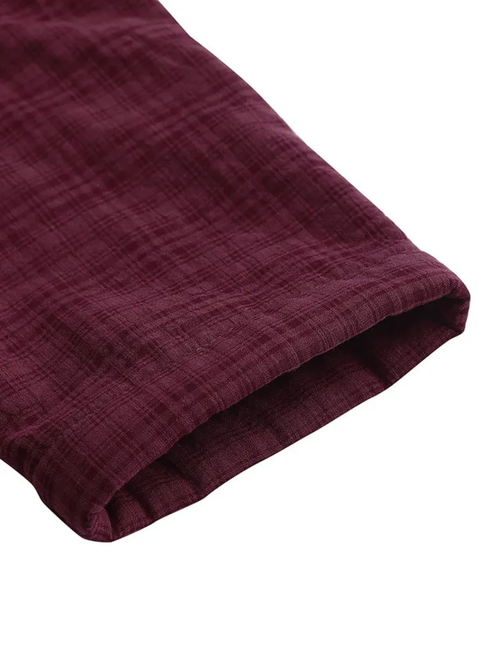 Wine Red Hoodie Zipper Solid Casual Coats