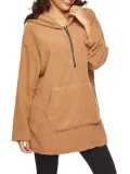 Plain Pockets Turtleneck Winter Oversized Hoodies