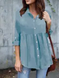Polyester Shawl Collar Casual Shirts