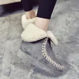 Women Snow Booties Casual Slip On Plus Size Warm Shoes
