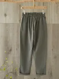 Plus Size Women Solid Loose Casual Pants