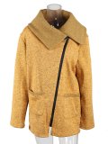 Women Warm Solid Casual Plain Lapel Coat