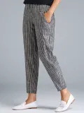 Plus Size Women Striped Casual Pants