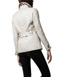 Single Breasted Lapel Quilted Plaid Cotton-padded Jacket