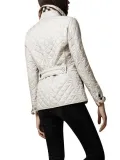Single Breasted Lapel Quilted Plaid Cotton-padded Jacket