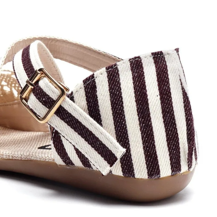 Women Preppy Canvas Fisherman Shoes Buckle Hollow Out Flats