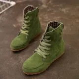 Round Toe Women Ankle Lace-Up Boots
