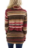 Casual Long Sleeve Striped Cotton Hoodies