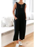 Solid Sleeveless Pants