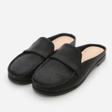 Women PU Slip On Panel Summer Flats Slippers Shoes