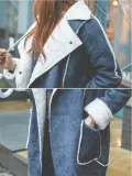 Women Long  Sleeve Casual Faux Leather Beaded Coats