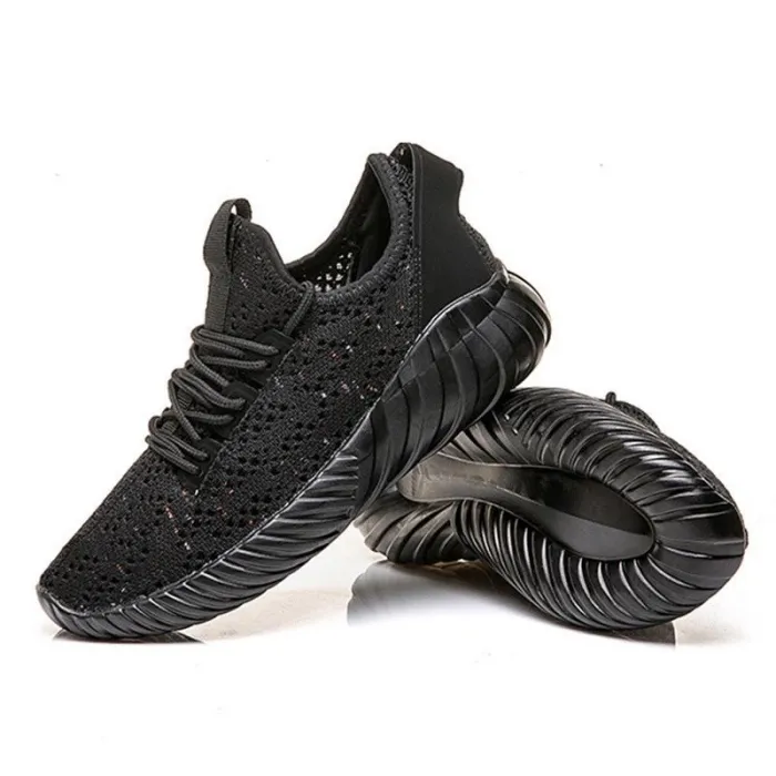 Womens All Season Flat Heel Fly-Woven Fabric Lace-up Sneakers