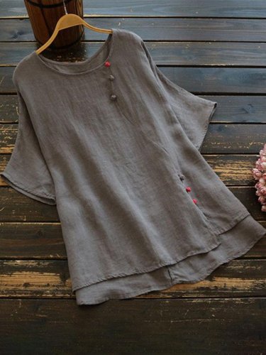Casual Crew Neck Short Sleeve Shirts & Tops