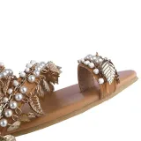 Light Brown Artificial Pu Flat Heel Holiday Sandals