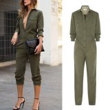 Cotton Stripes Sleeveless Basic Crew Neck Jumpsuits Romper
