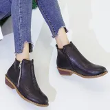 Women Ankle Boots Casual Chic Zipper Boots Artificial Leather Leopard Booties