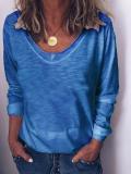 Casual Long Sleeve Cotton-Blend Shirts & Tops