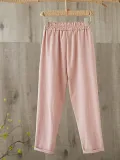 Plus Size Women Solid Loose Casual Pants