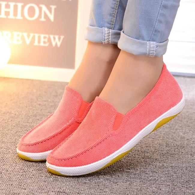 Women Corduroy Loafers Casual Comfort Slip On Shoes