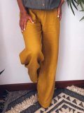 Casual Cotton Solid Pants