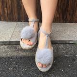 Plus Size Peep Toe Adjustable Buckle Sandals