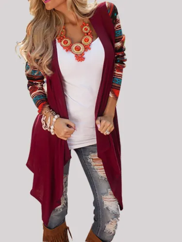 Cotton-blend Paneled Geometric Long Sleeve Coat