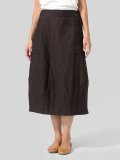 Solid Casual Linen Skirts