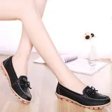 Women PU Flats Casual Slip On Plus Size Shoes