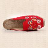 Women Canvas Slippers Casual Floral Embroidered Shoes