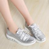 Large Size Rocker Sole Lace Up Cow Leather Shoes
