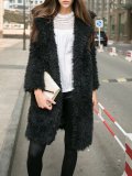 H-line Plain Long Sleeve Casual Coat